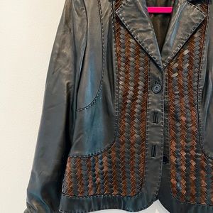 Vintage Braided Leather Blazer